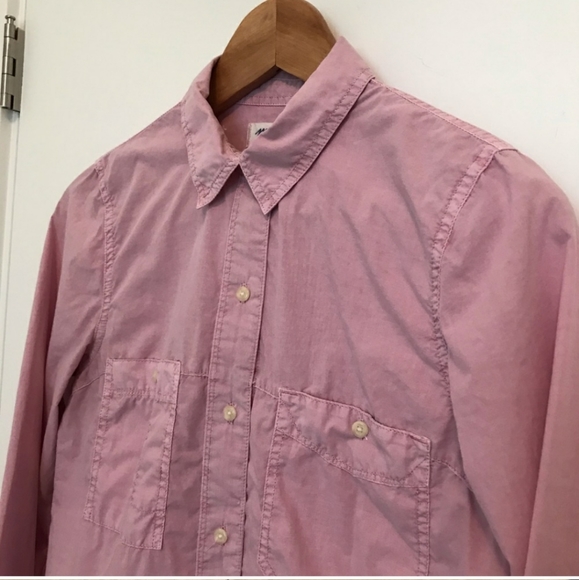 Madewell | Washed Cotton Boyfriend Shirt - Pink - Picture 3 of 6